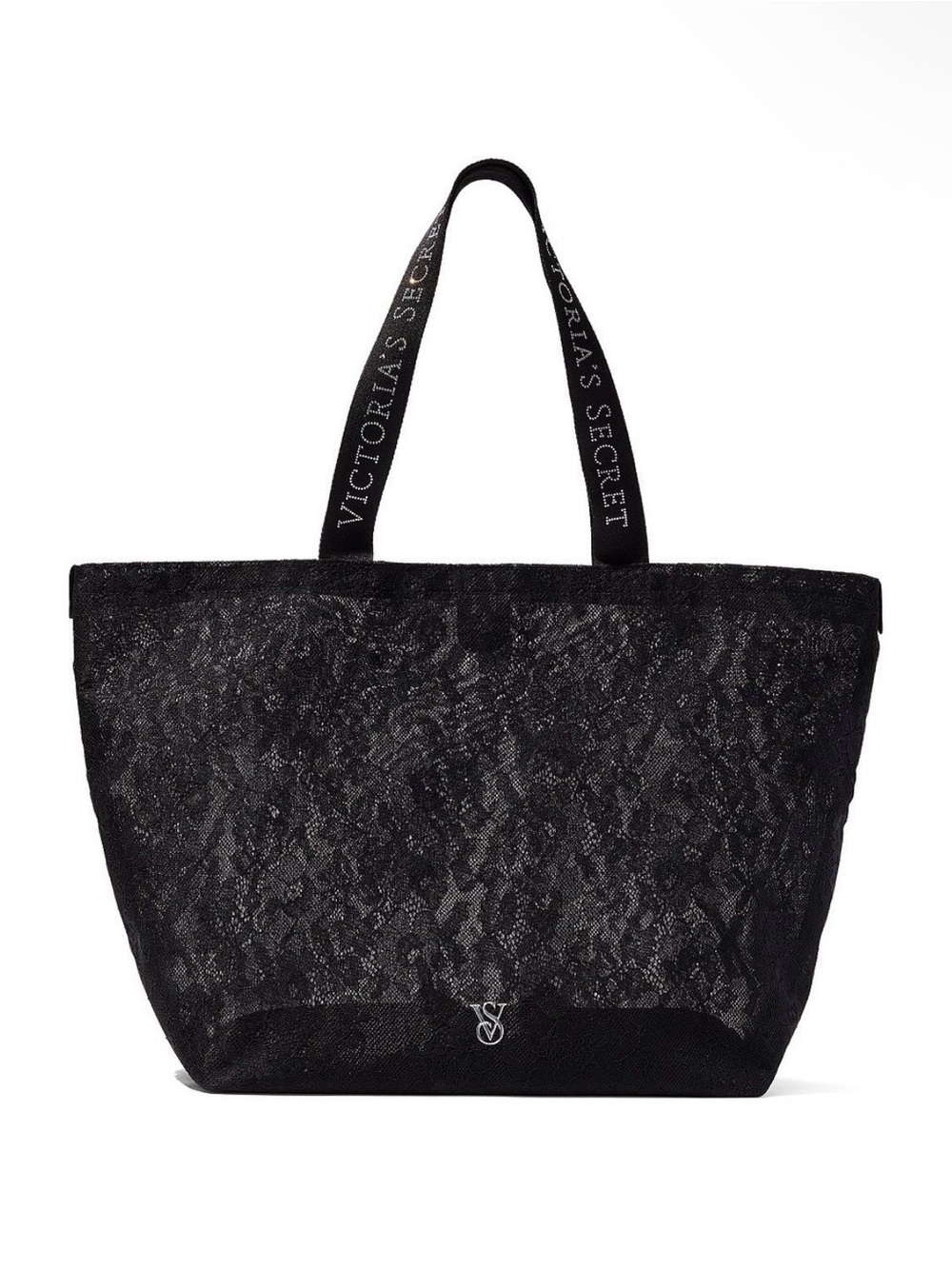 Victoria's Secret Large Black Lace Tote Bag - Picture 2 of 10